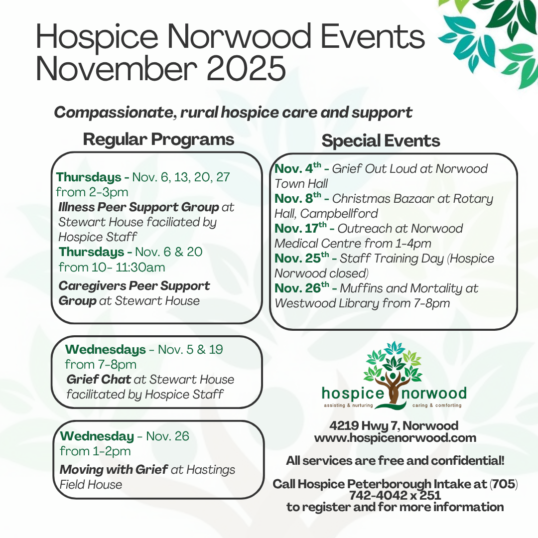 Hospice Norwood Events November 2025